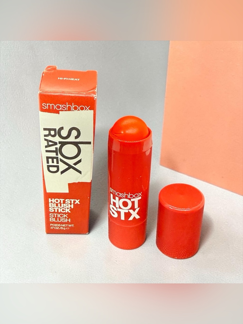 🧡SMASHBOX🧡Hot Stx Blush Stick in Hi-Fi Heat(Electric Coral Orange)/NIB